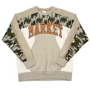 Puma‎ x MARKET Sweatshirt Mens Size Medium Tan Camo Crewneck Pullover Collab